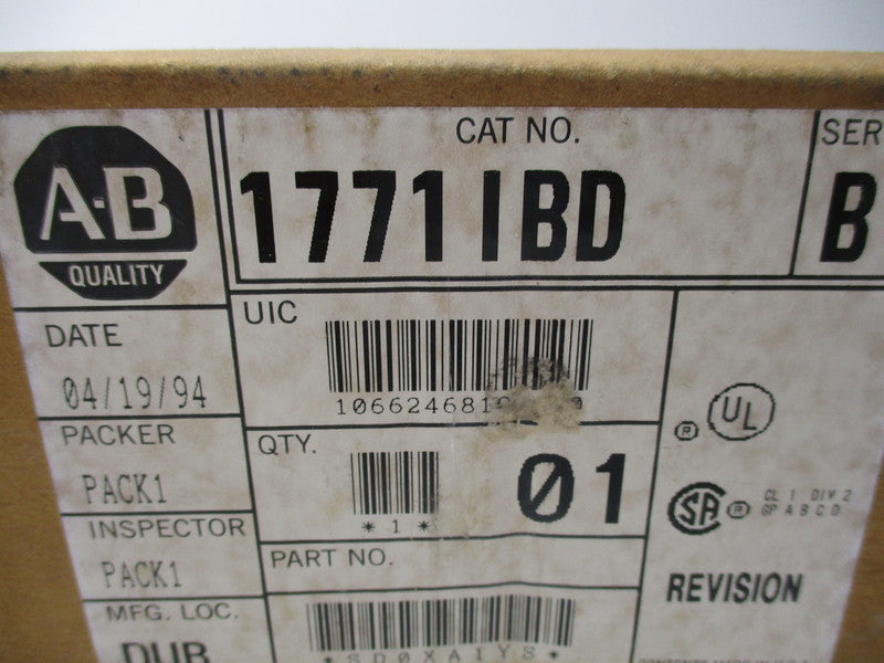 ALLEN BRADLEY 1771-IBD INPUT MODULE SER. B  NSMP