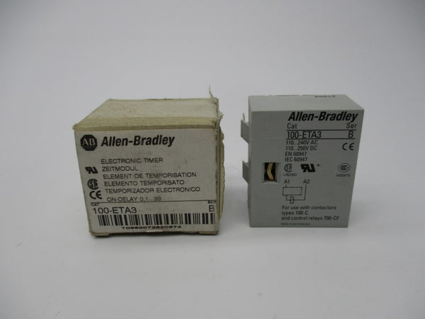 ALLEN BRADLEY 100-ETA3 SER. B 110/240VAC 0.1-3S (BR/WH) NSMP