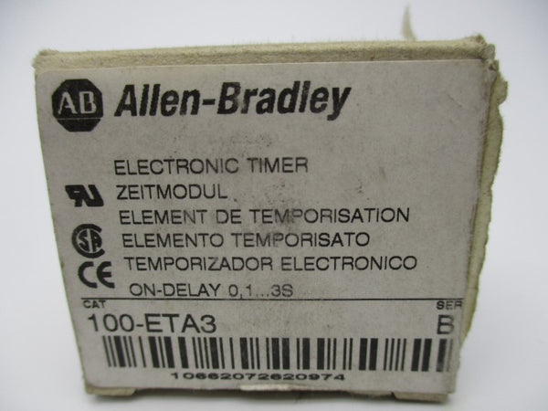 ALLEN BRADLEY 100-ETA3 SER. B 110/240VAC 0.1-3S (BR/WH) NSMP
