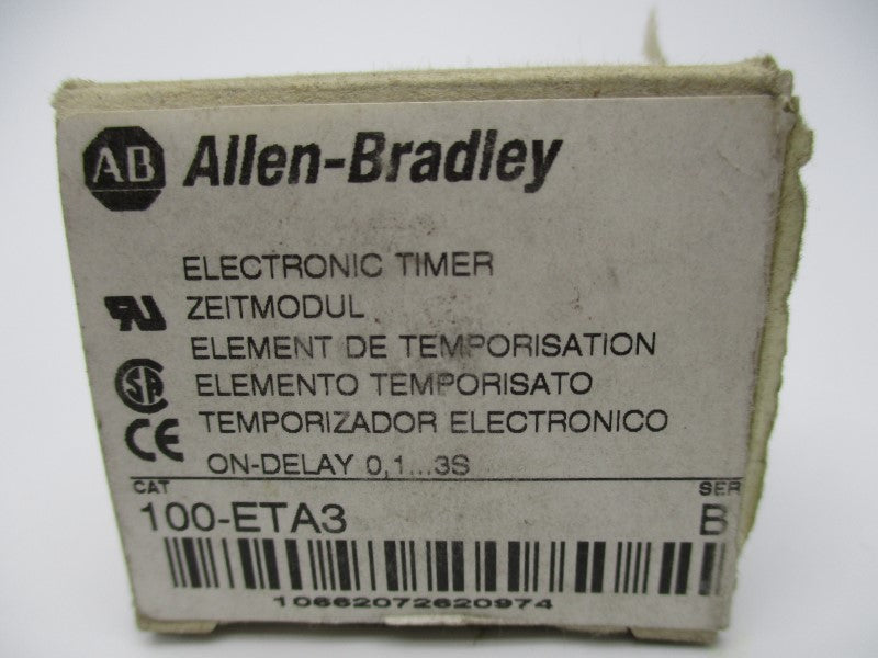 ALLEN BRADLEY 100-ETA3 SER. B 110/240VAC 0.1-3S (BR/WH) NSMP
