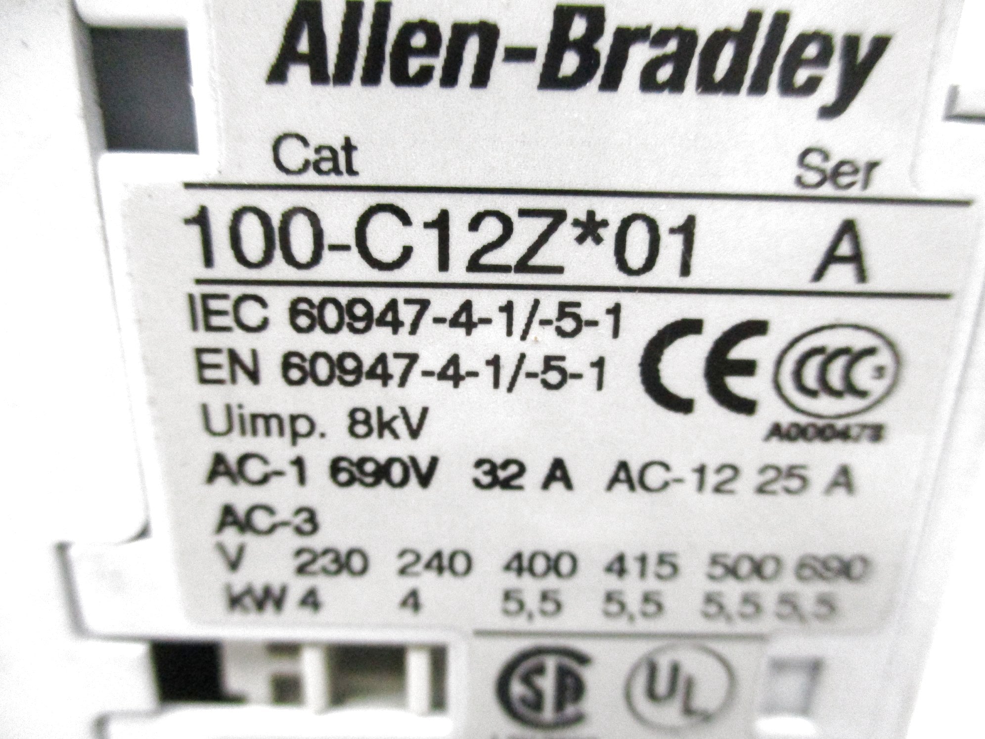 ALLEN BRADLEY 100-C12ZJ01 SER. A 24VDC 32A (BR/WH) NSMP