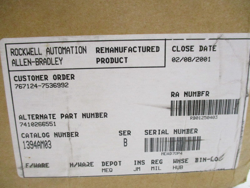ALLEN BRADLEY 1394-AM03 SER. B SERVO CONTROLLER  NSMP