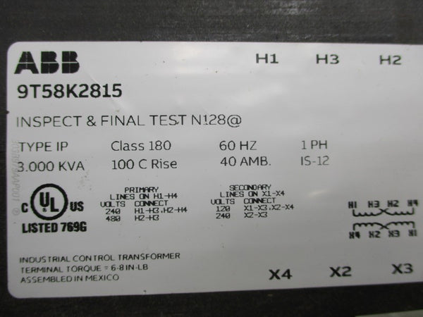 ABB 9T58K2815 240/480V UNMP