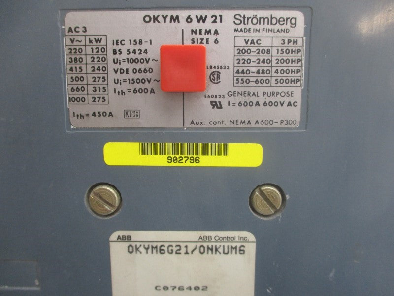 ABB OKYM6G21/0NKUM6 600VAC NSNP