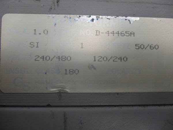 HEVI DUTY D-44465A 240/480V (AS PICTURED) NSNP
