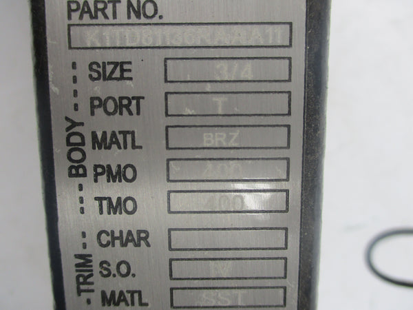 SPENCE K1TD81136RAAA11 3/4 NSNP