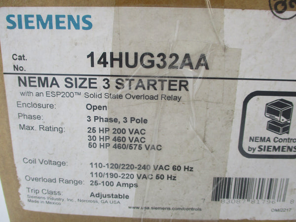 SIEMENS 14HUG32AA 110-120VAC 90A NSMP
