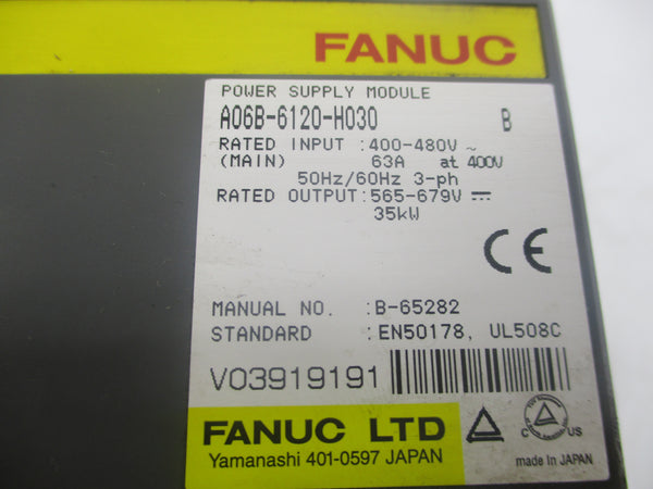 FANUC A06B-6120-H030 400-480V 63A (AS PICTURED) UNMP