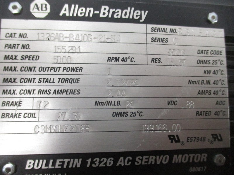 ALLEN BRADLEY 1326AB-B410G-21-K4 SER. C 2.44A NSNP