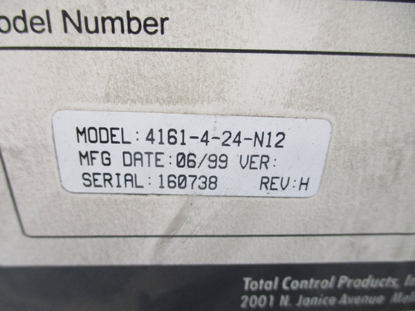 TOTAL CONTROL PRODUCTS 4161-4-24-N12 REV. H DATE: 06/99 NSFS