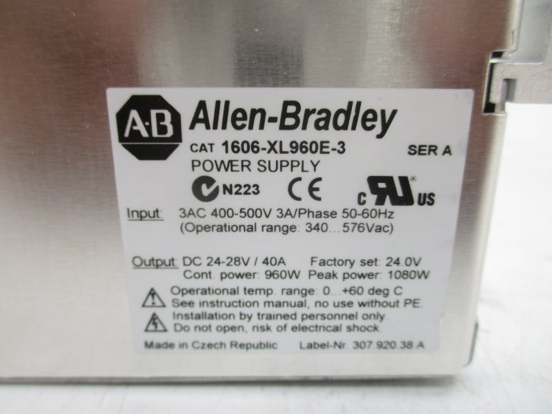 ALLEN BRADLEY 1606-XL960E-3 SER. A 400-500VAC 3A NSMP