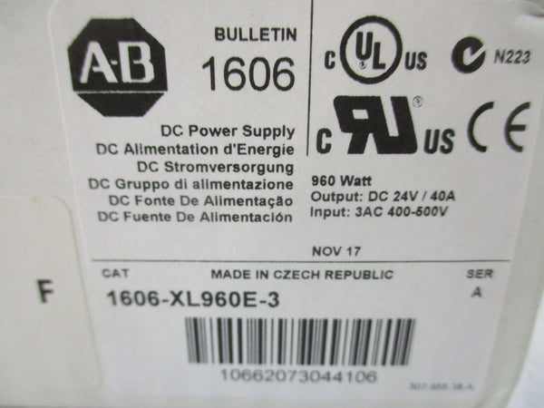 ALLEN BRADLEY 1606-XL960E-3 SER. A 400-500VAC 3A NSMP