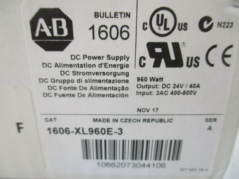 ALLEN BRADLEY 1606-XL960E-3 SER. A 400-500VAC 3A NSMP