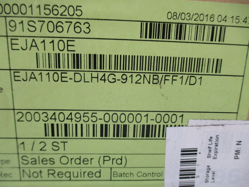 YOKOGAWA EJA110E-DLH4G-912NB/FF1/D1 10.5-42VDC 2300PSI NSMP