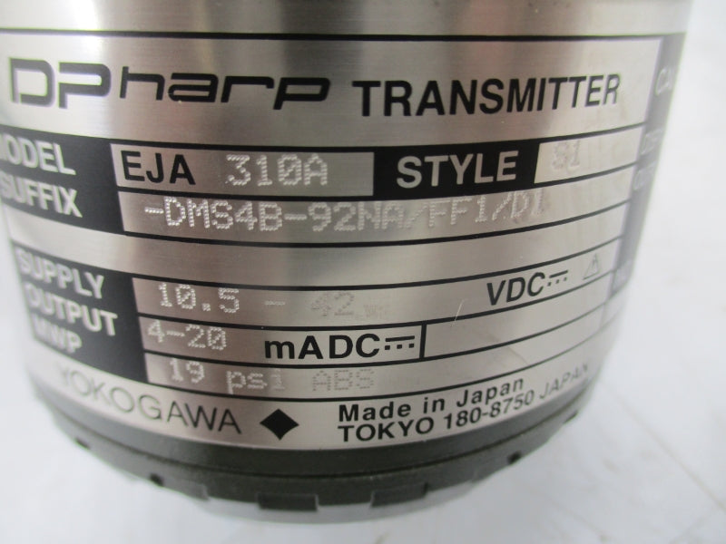 YOKOGAWA EJA310A-DMS4B-92NA/FF1/D1 10.5-42VDC 19PSI NSNP