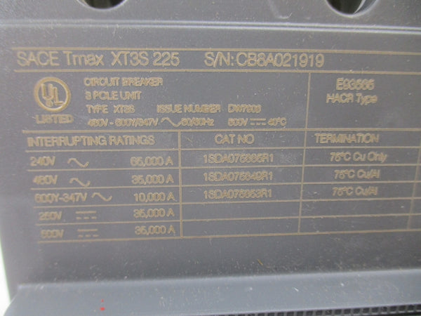 ABB XT3S225 480V 35000A NSMP