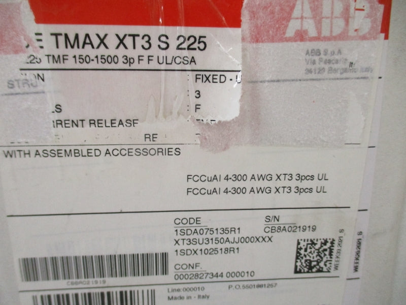 ABB XT3S225 480V 35000A NSMP