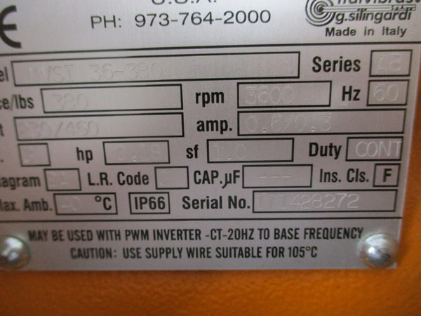 ITALVIBRAS MVSI36-380 SER. AB 230/460V NSNP