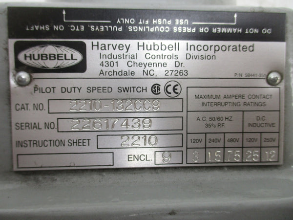 HUBBELL 2210-132CC9 480VAC NSNP