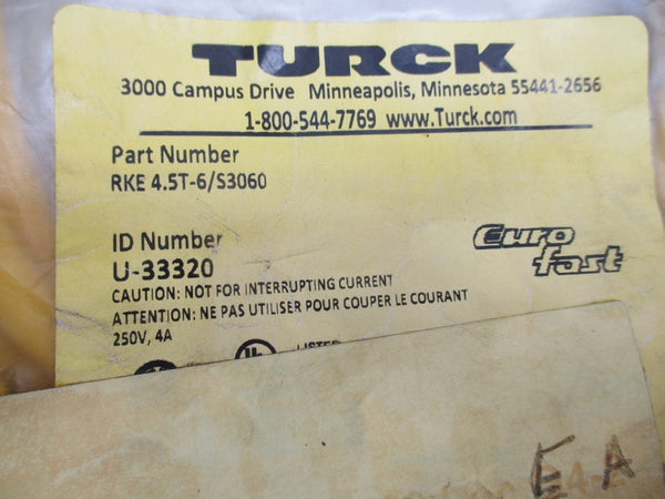 TURCK RKE4.5T-6/S3060 250V 4A NSMP