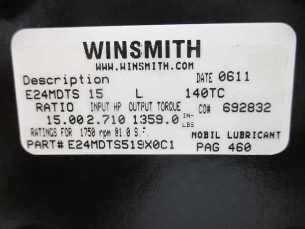 WINSMITH E24MDTS519X0C1 E24MDTS 15 L 140TC NSMP