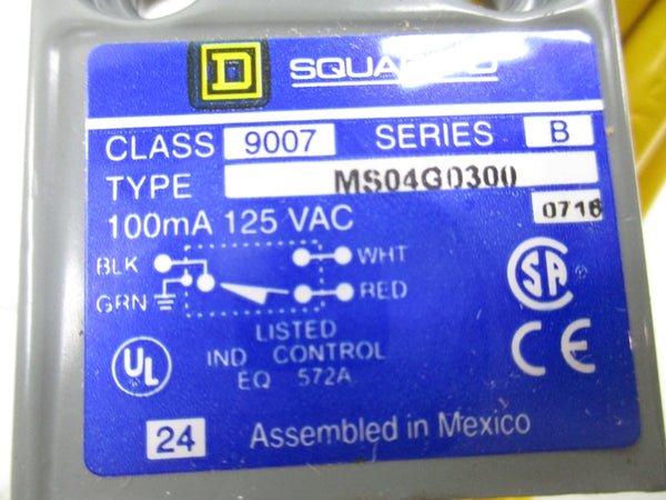 SQUARE D 9007MS04G0300 SER. B 125VAC NSMP