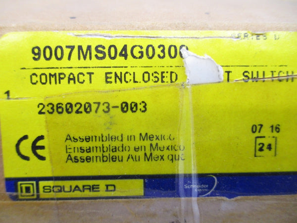 SQUARE D 9007MS04G0300 SER. B 125VAC NSMP