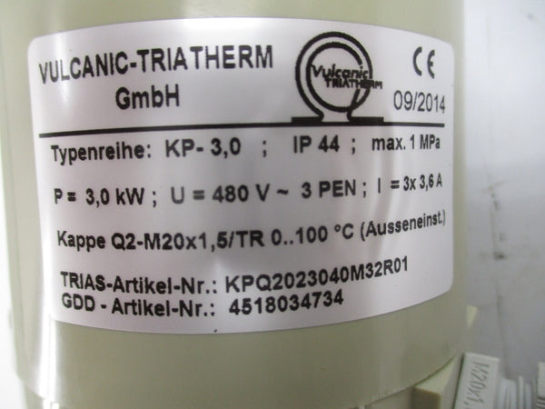 VULCANIC-TRIATHERM KP-3.0 KPQ2023040M32R01 480V 3.6A 0-100'C NSNP