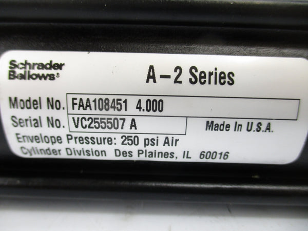 SCHRADER BELLOWS FAA108451 4.00 SER. A-2 250PSI NSNP