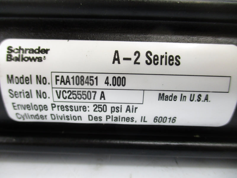 SCHRADER BELLOWS FAA108451 4.00 SER. A-2 250PSI NSNP