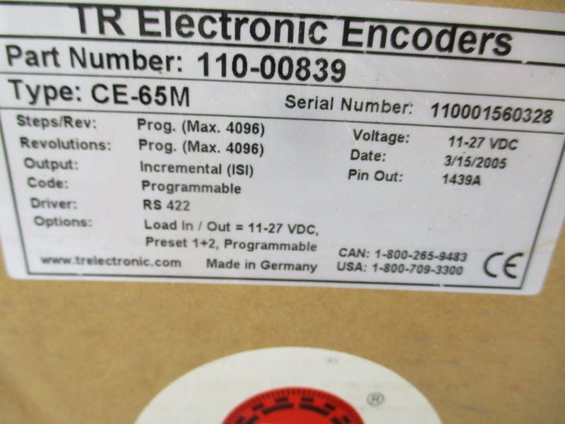 TR ELECTRONIC 110-00839 CE-65M 11-27VDC NSMP