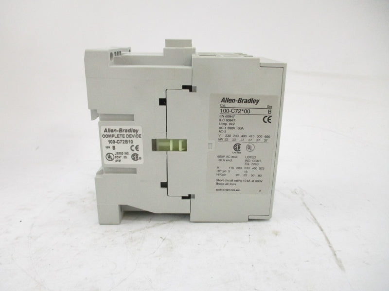 ALLEN BRADLEY 100-C72B10 SER. B 440V/480V (BR/WH) NSMP