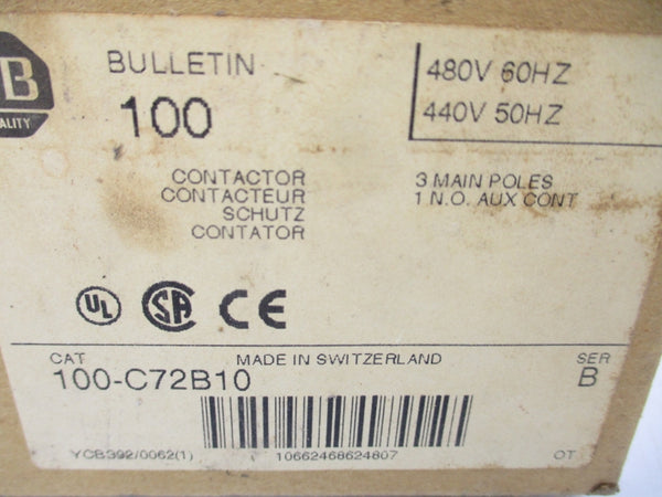 ALLEN BRADLEY 100-C72B10 SER. B 440V/480V (BR/WH) NSMP