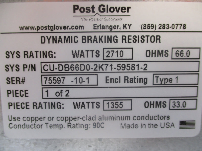 POST GLOVER CU-DB66D0-2K71-59581-2 NSNP