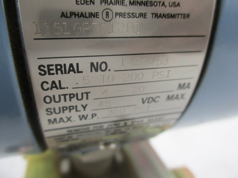 ROSEMOUNT 1151GP7E12B1 45VDC 0.5-200PSI NSNP