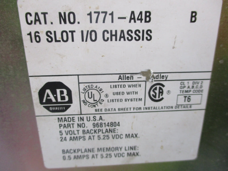 ALLEN BRADLEY 1771-A4B SER. B 5V 24A (AS PICTURED) UNMP