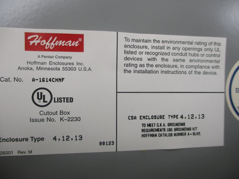 HOFFMAN A-1614CHNF NSNP