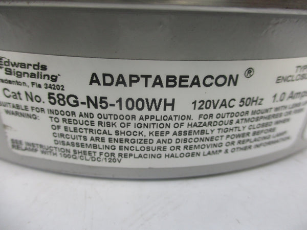 EDWARDS SIGNALING 58G-N5-100WH 120VAC 1A (GR) NSNP