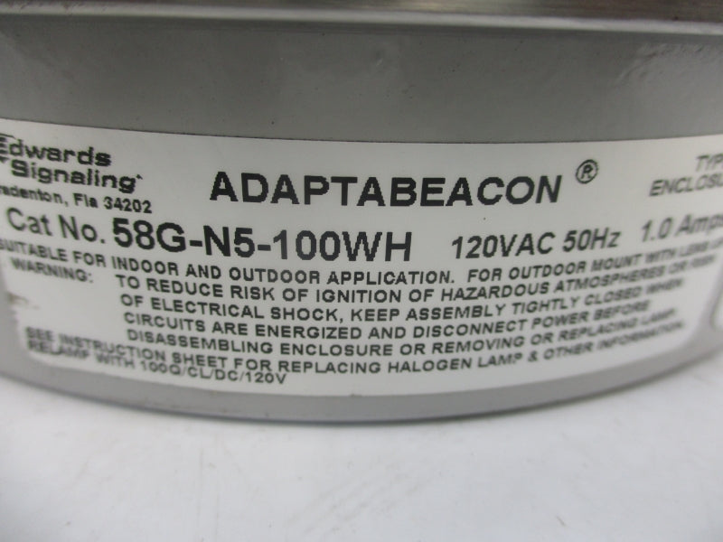 EDWARDS SIGNALING 58G-N5-100WH 120VAC 1A (GR) NSNP