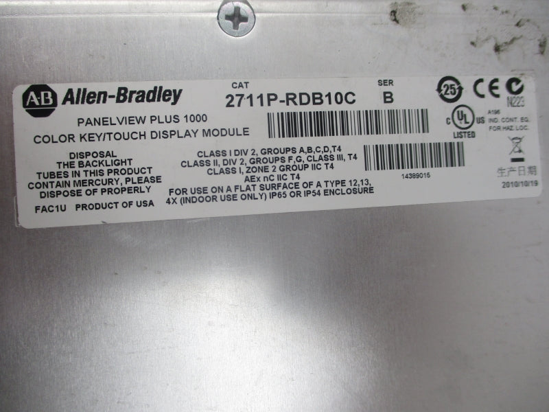 ALLEN BRADLEY 2711P-RDB10C SER. B NSNP