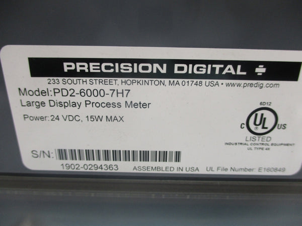 PRECISION DIGITAL PD2-6000-7H7 24VDC NSMP