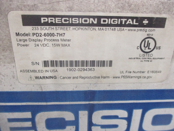 PRECISION DIGITAL PD2-6000-7H7 24VDC NSMP