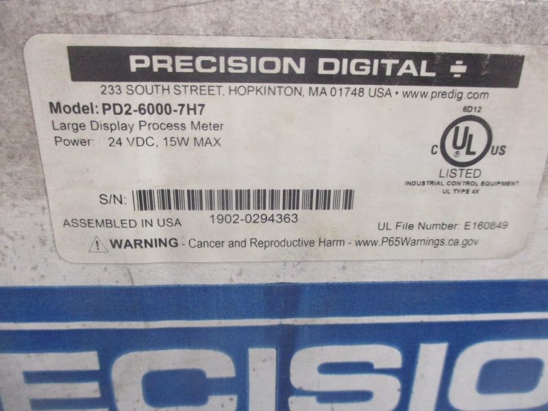 PRECISION DIGITAL PD2-6000-7H7 24VDC NSMP