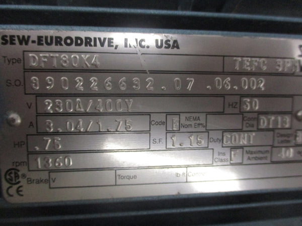 SEW-EURODRIVE R27DT80K4 (AS PICTURED) UNMP