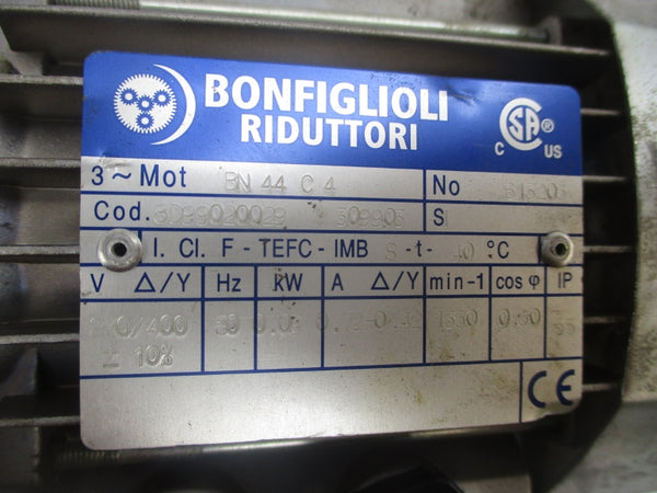 BONFIGLIOLI BN44C4 VFR44 P1 S44 230/400V 0.72-0.42A UNMP