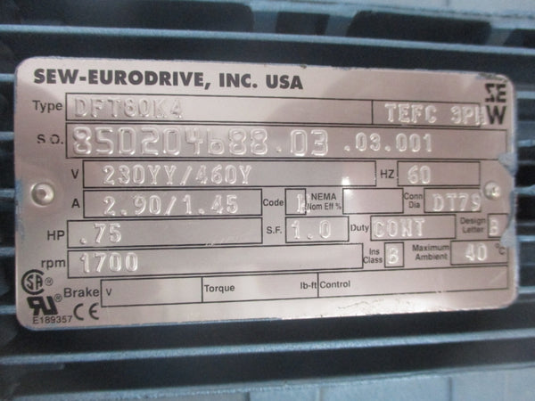 SEW EURODRIVE SA47TDT80K4 850204688.03.03.001 NSNP