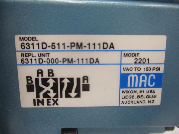 MAC 6311D-511-PM-111DA 110/120V 150PSI UNMP