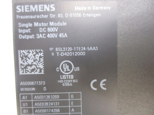SIEMENS 6SL3120-1TE24-5AA3 600VDC 45A NSNP