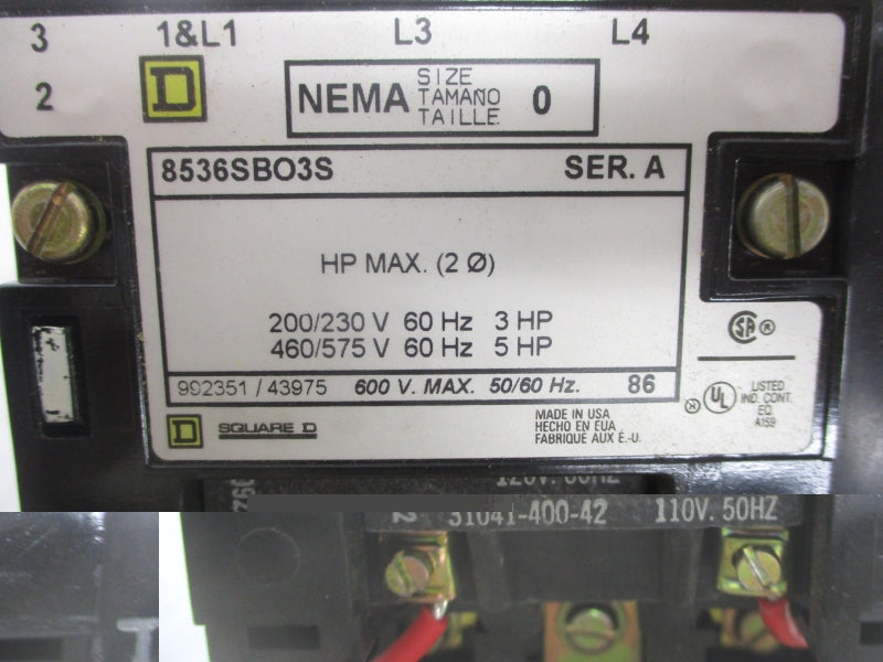 SQUARE D 8536SB03V02S SER. A 110/120V NSMP