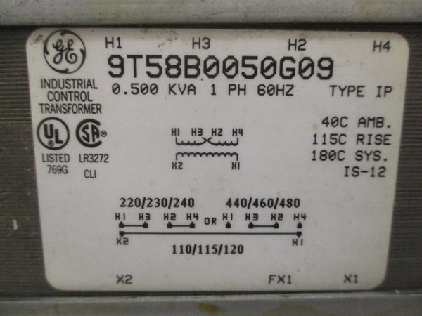 GENERAL ELECTRIC 9T58B0050G09 110/115/120V NSNP